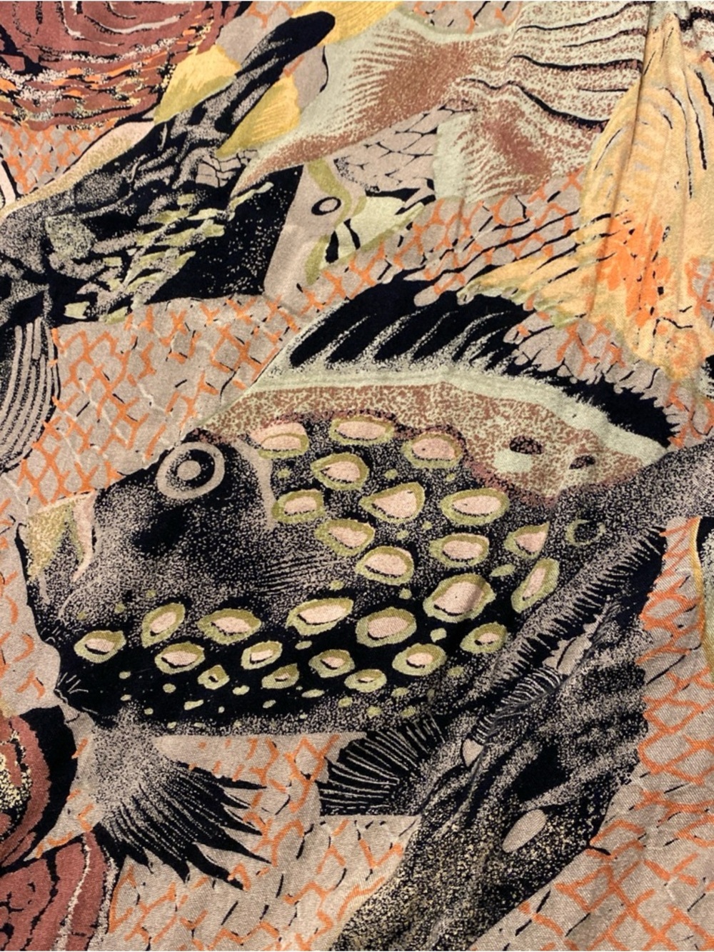 Shah Safari Mens Short Sleeve Button Shirt Fish Montage Design Vintage XL - Picture 10 of 11